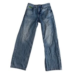 Empyre Loose Fit Wide Leg Skate Jeans Medium Wash Blue Denim Women's Size 0